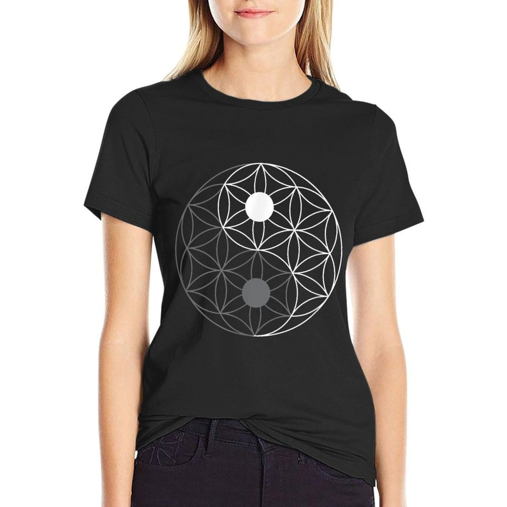 Sacred Geometry Yin Yang Flower of Life  Vintage-inspired T-Shirt