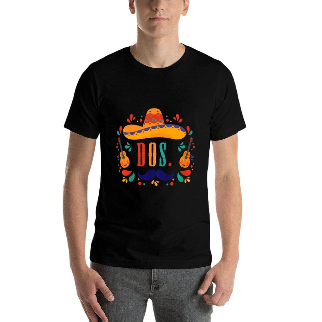 Kids 2 Year Old Mexican Fiesta Birthday Party Themed Birthday  Tagless Design T-Shirt