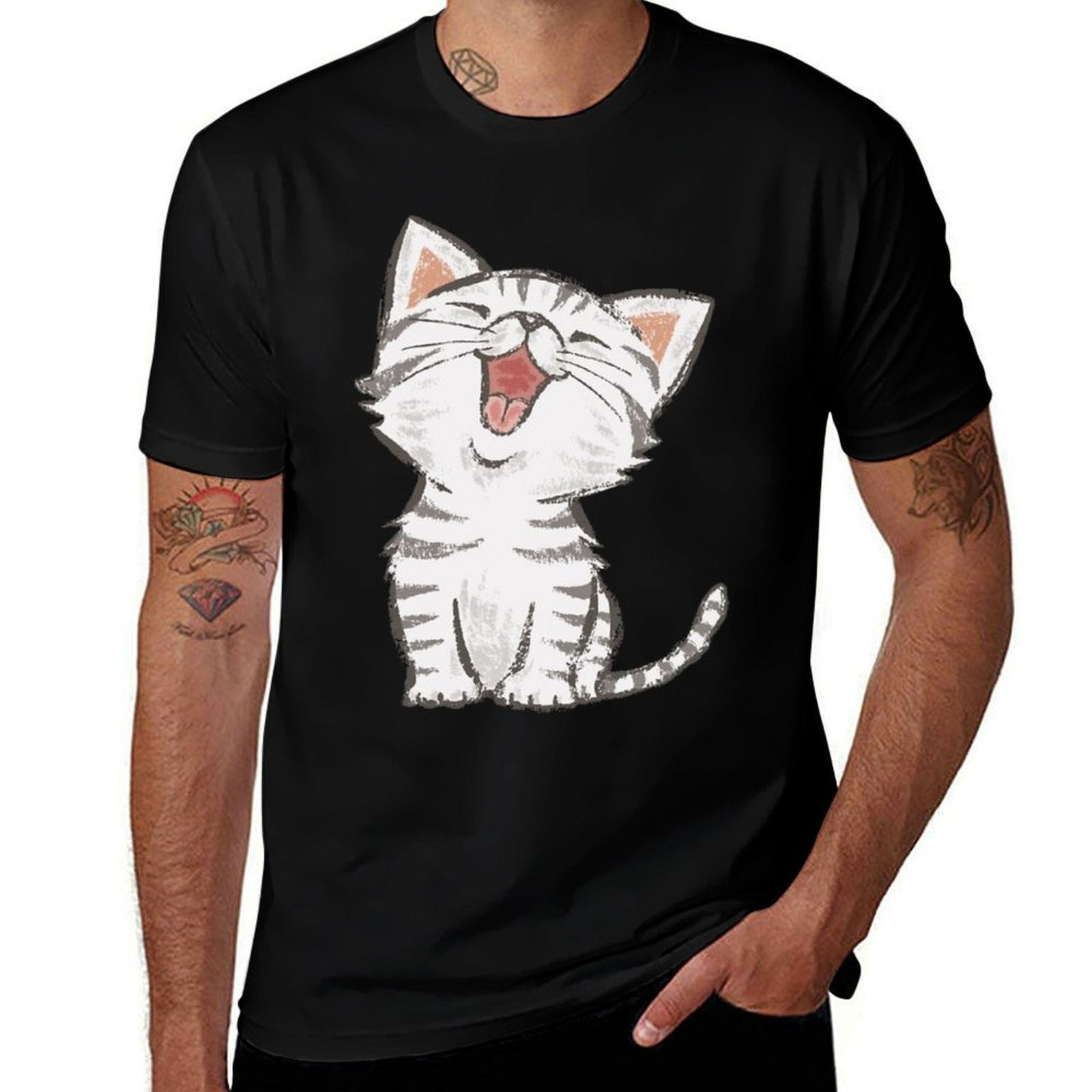 American Shorthair Happy  Polyester Blend T-Shirt