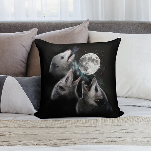 3 Opossum Moon Soft Fade-Resistant Throw Pillow