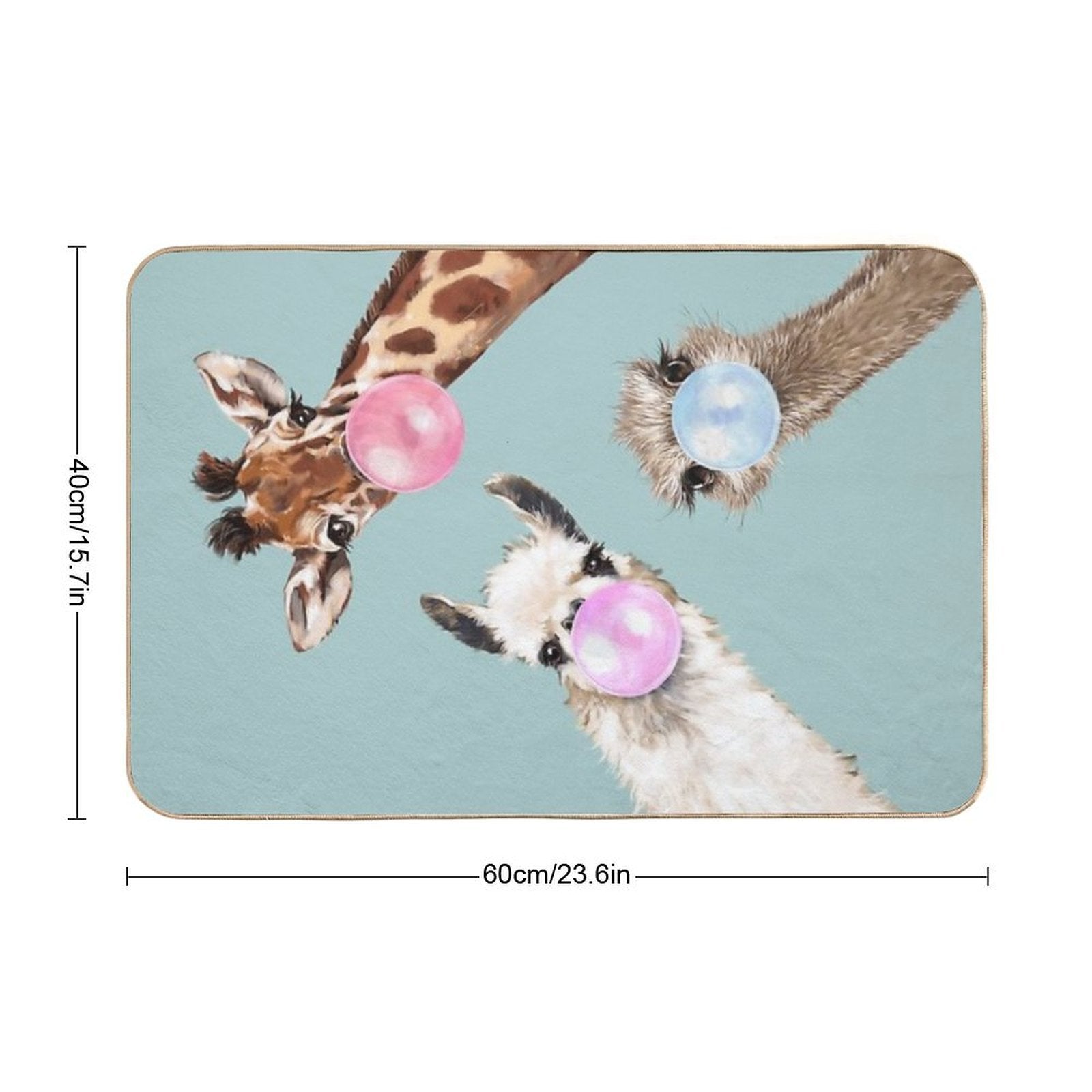 Bubble Gum Gang in Blue  Non-Slip Bath Mat