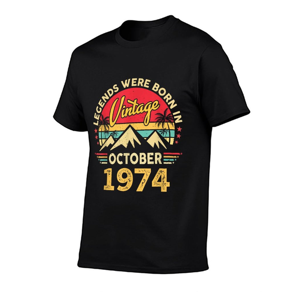 Vintage 1974 Limited Edition October 50th Birthday  High-quality Stitching T-Shirt