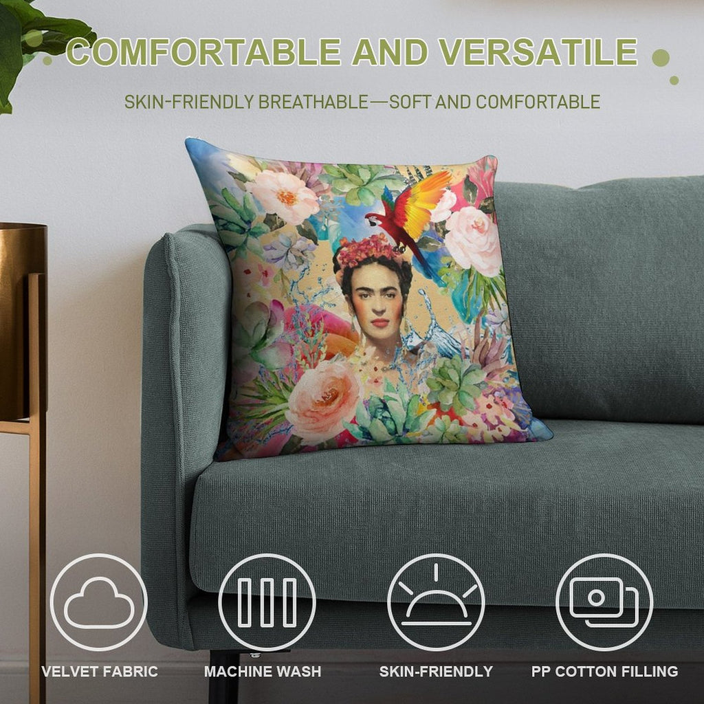 Frida Kahlo Soft Skin-Friendly Throw Pillow