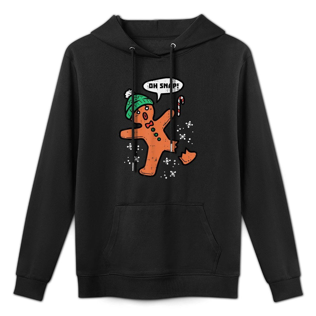 Oh Snap Gingerbread Man Funny Christmas Xmas Men Women Kids Medium-Weight Fabric Hoodie