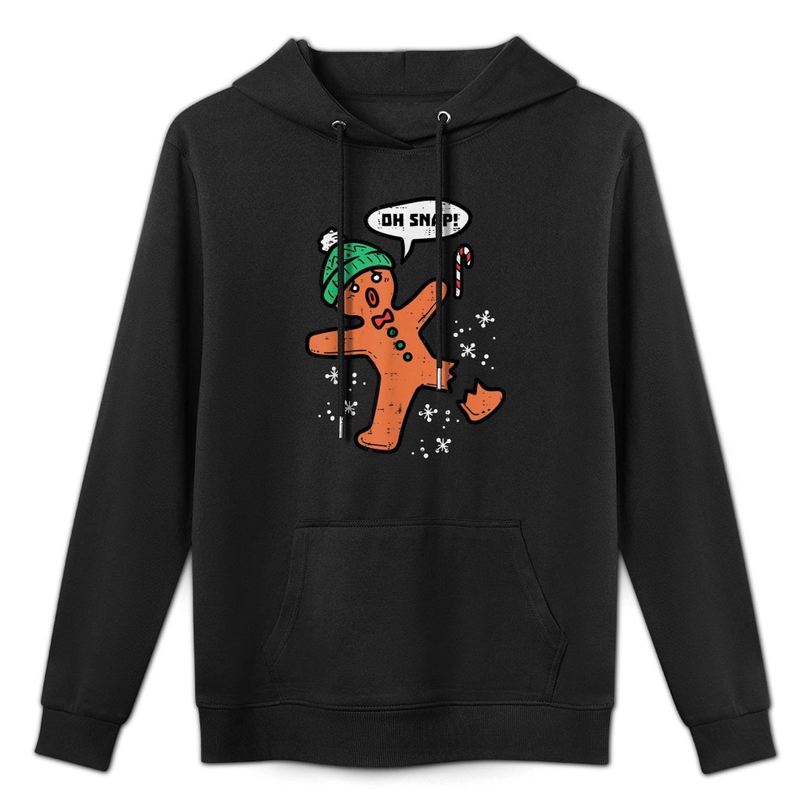 Oh Snap Gingerbread Man Funny Christmas Xmas Men Women Kids Medium-Weight Fabric Hoodie
