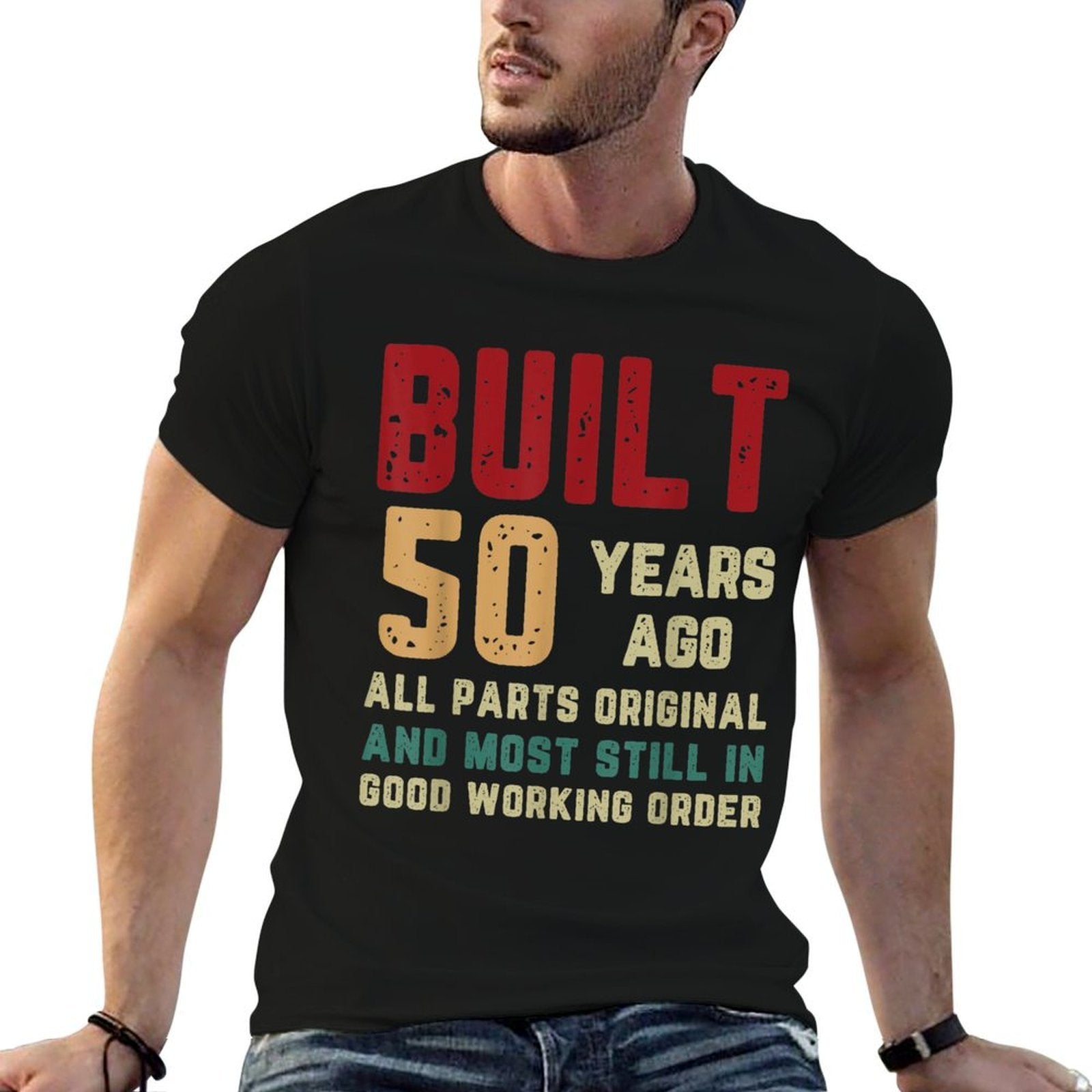 Vintage Built 50 Years Ago All Parts Original 50th Birthday  Wrinkle-resistant T-Shirt