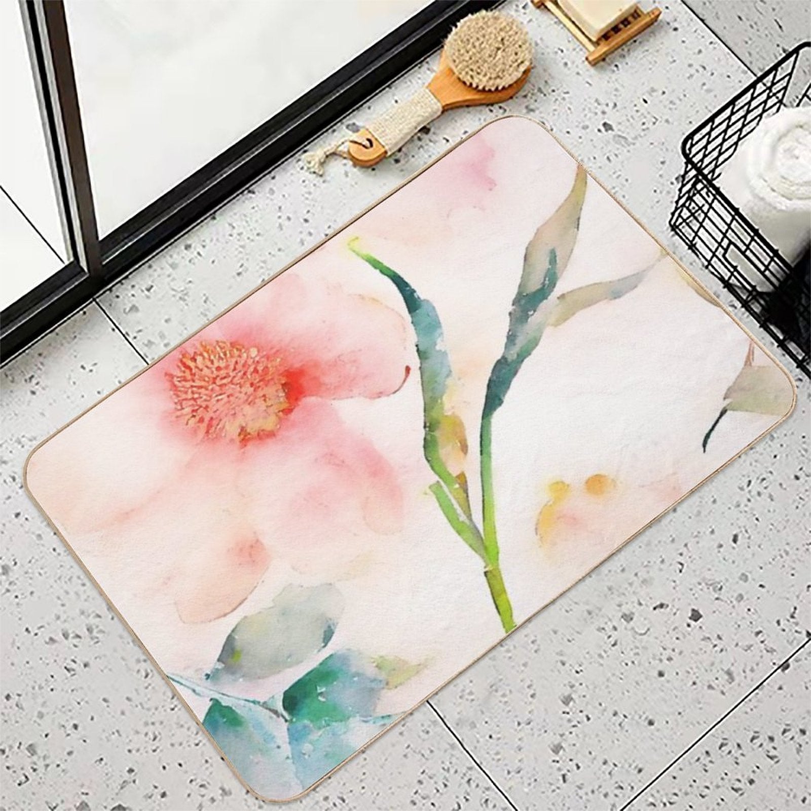 Vintage Floral Painting #1  Stain-Proof Bath Mat