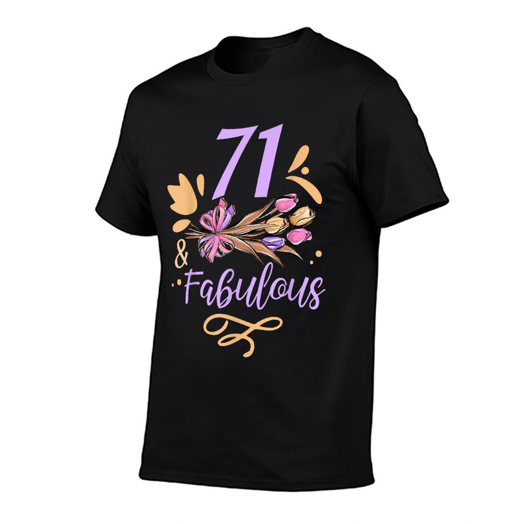 71 And Fabulous Party Age Birthday Years Old  Lightweight T-Shirt
