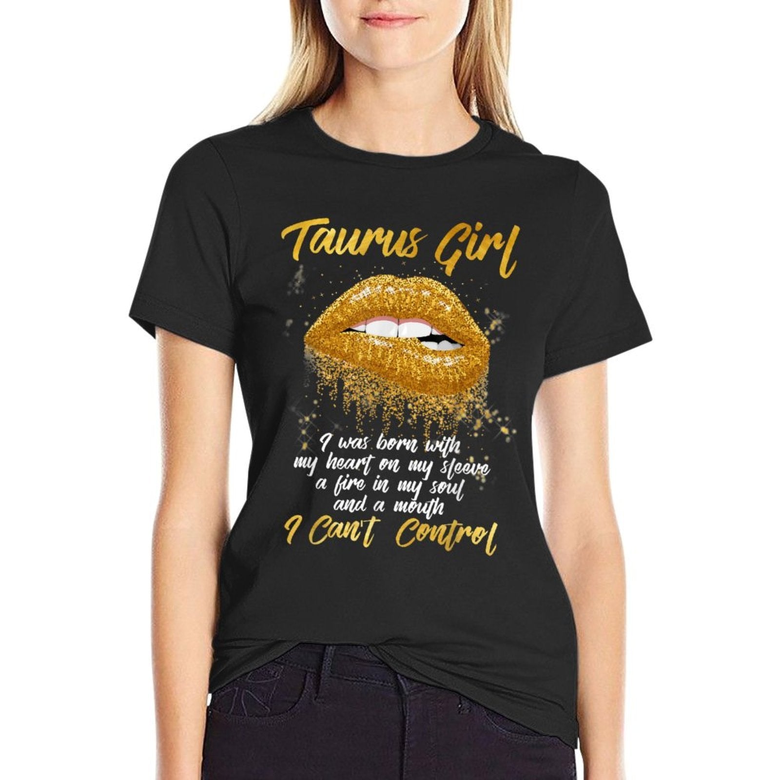 Black Taurus Queen Zodiac Apparel Women's Taurus Zodiac Birthday, Black, Small  Heathered Texture T-Shirt