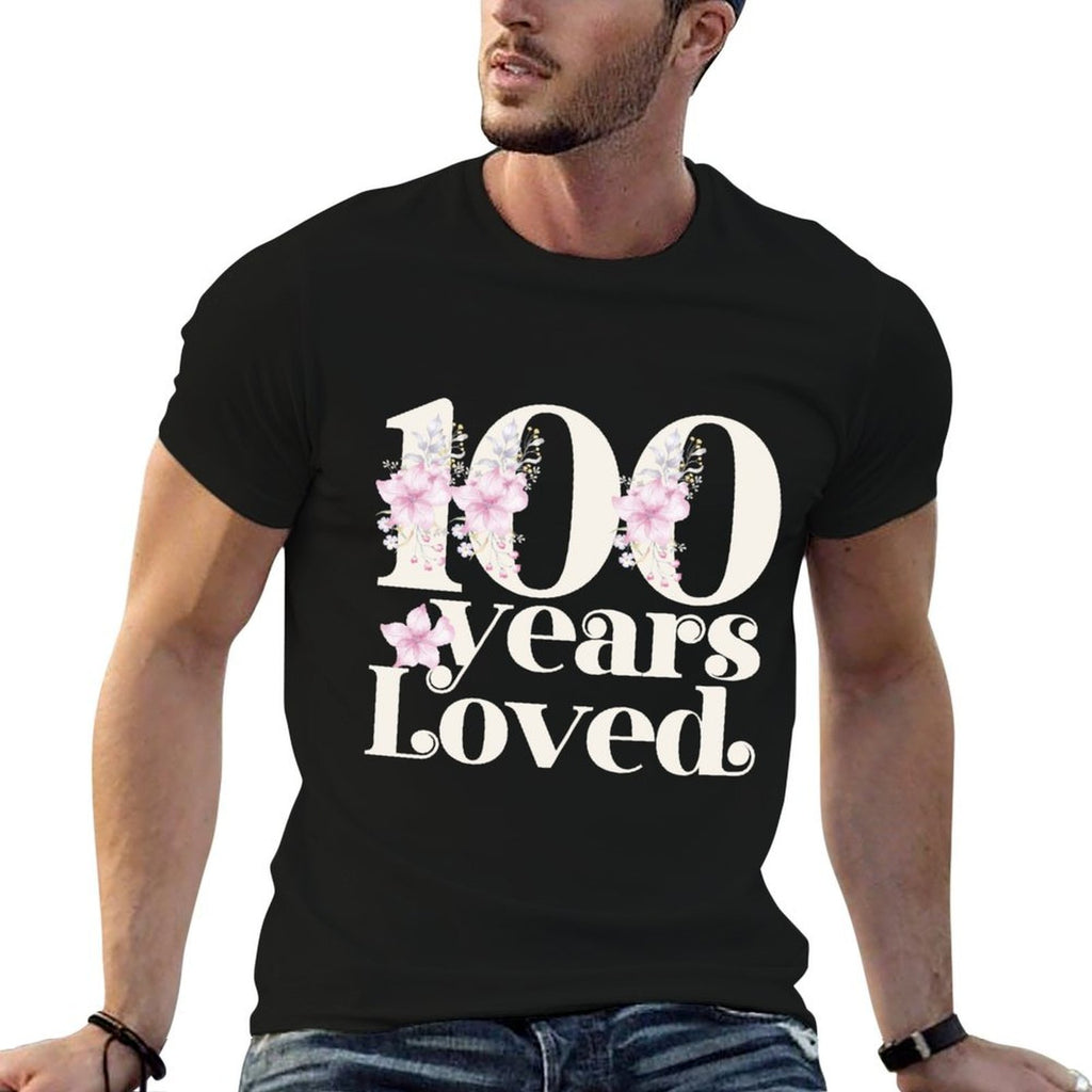 100 Years Loved  Grandma 100th Birthday Party 100 Year Old  Lightweight T-Shirt