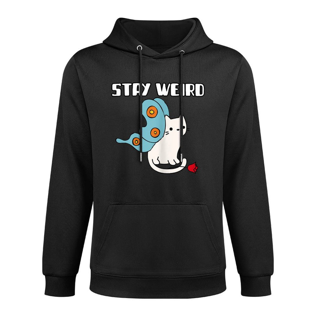 Cute Butterfly Cat And Flower Stay Weird Girl Shrink-Resistant Hoodie