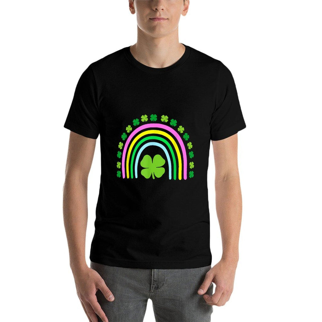 Green Four Leaf Clover Rainbow St Patricks Day  Versatile T-Shirt