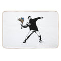 Banksy Rage Flower Thrower  Rapid-Drying Bath Mat