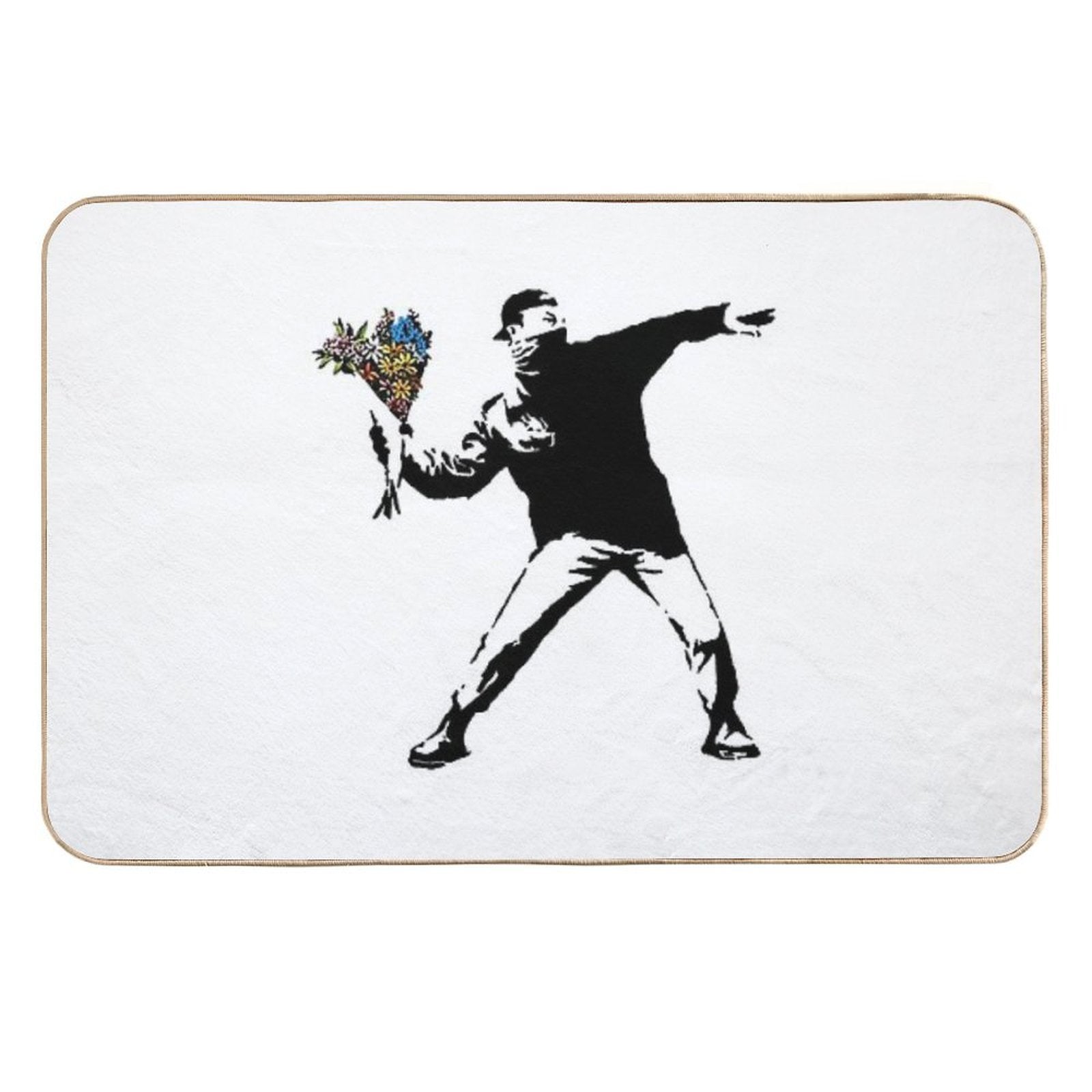 Banksy Rage Flower Thrower  Rapid-Drying Bath Mat