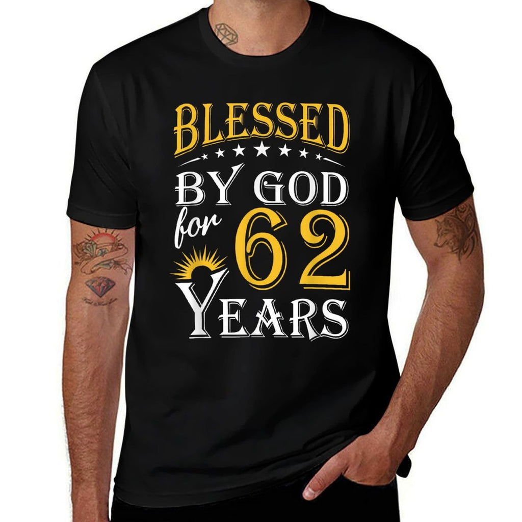 Vintage Blessed by God for 62 Years Happy 62nd Birthday  Stretchy T-Shirt