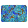Dragonfly Dance Blue Gold  High-Traffic Bath Mat