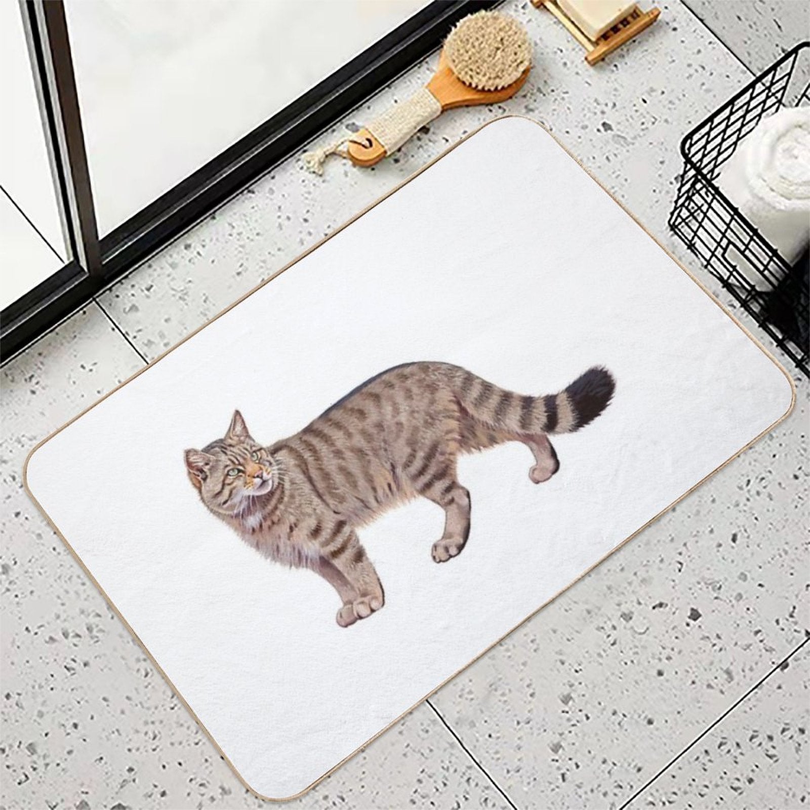 European Wild Cat  Rapid-Drying Bath Mat