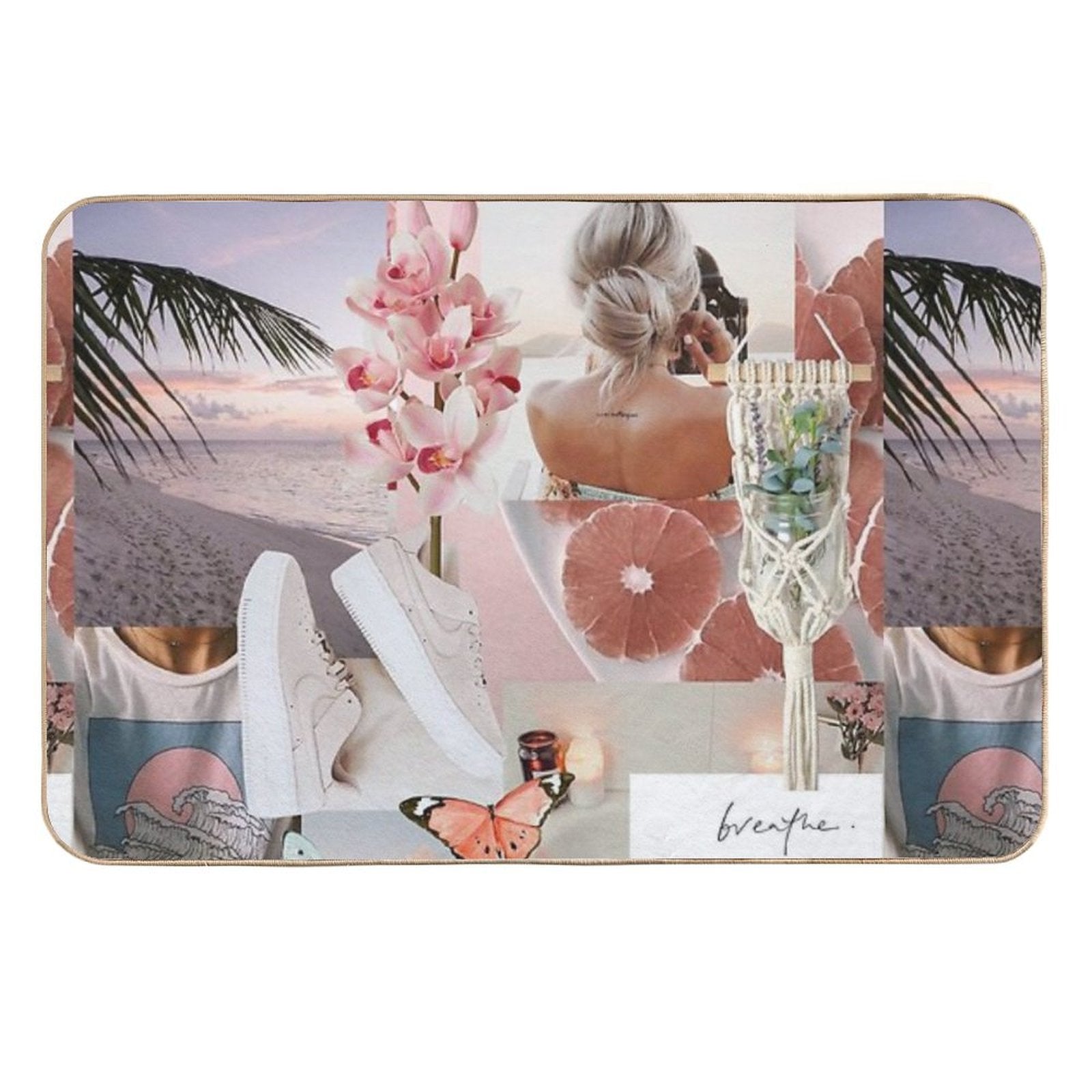 Pale Pink Bath  Easy To Clean Bath Mat