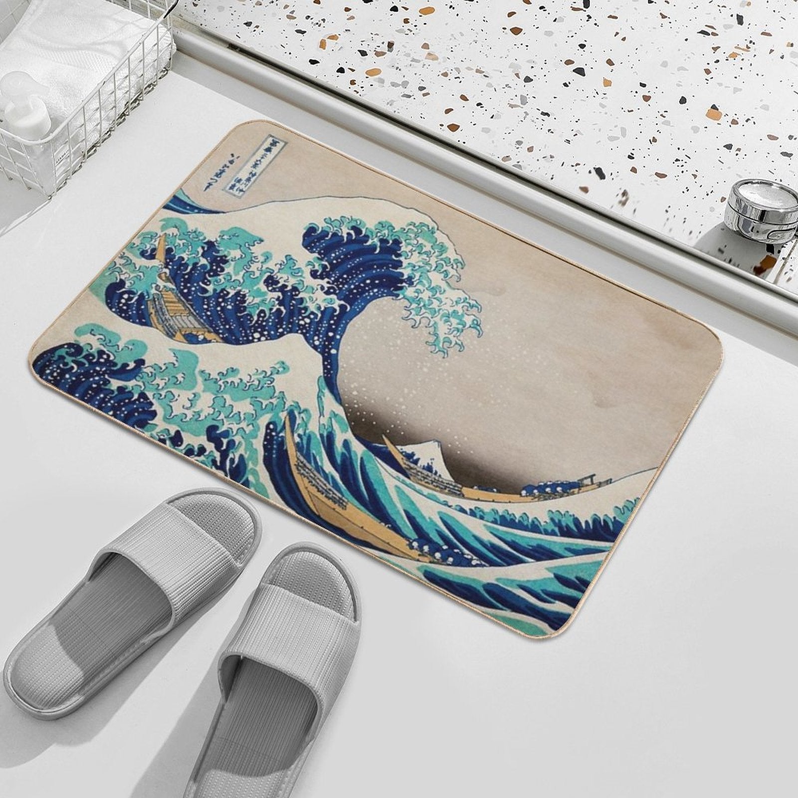 The Great Wave  Fade-Resistant Bath Mat