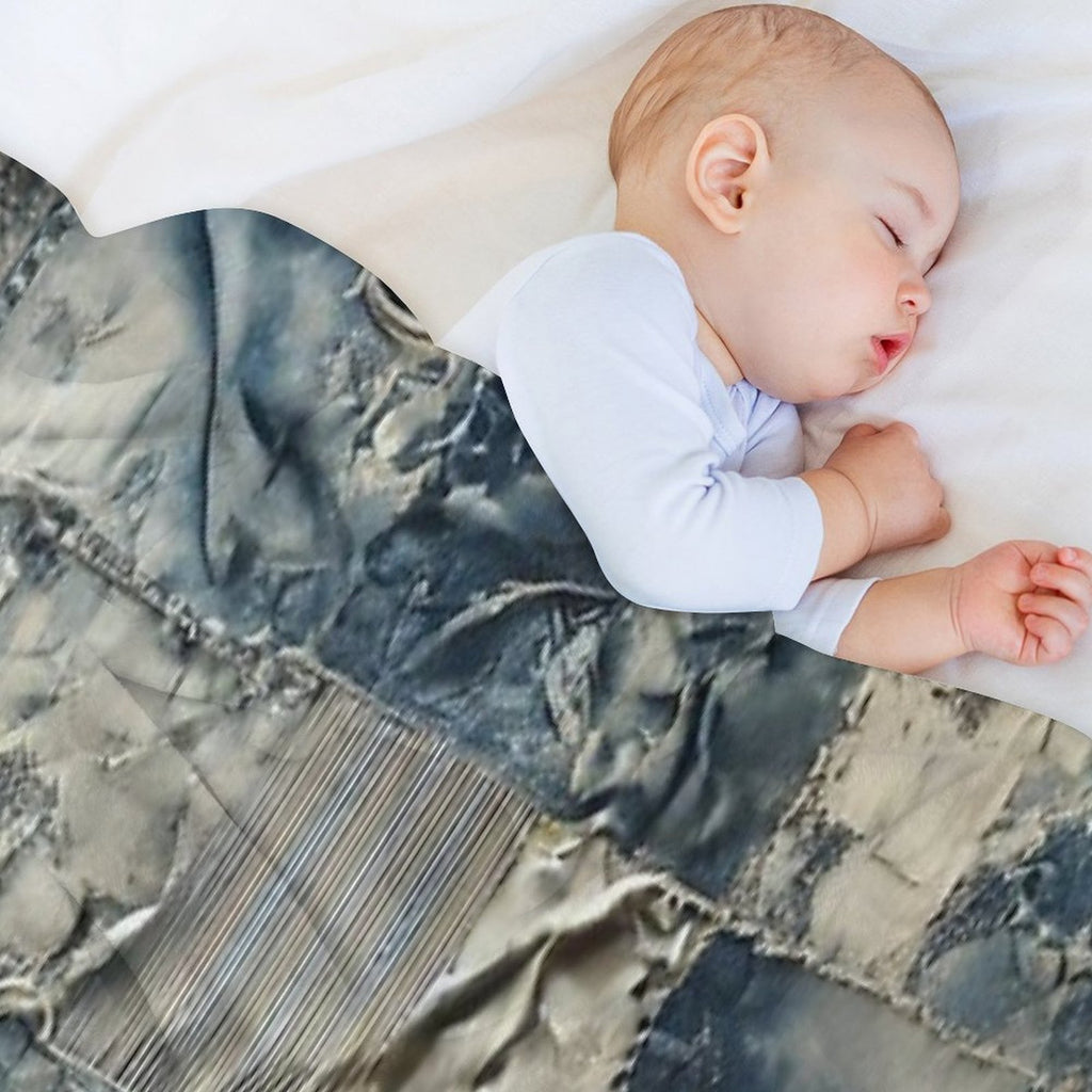 Rustic Denim Patchwork Multi-functional Throw Blanket