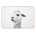 Black And White Llama  Pet-Safe Bath Mat