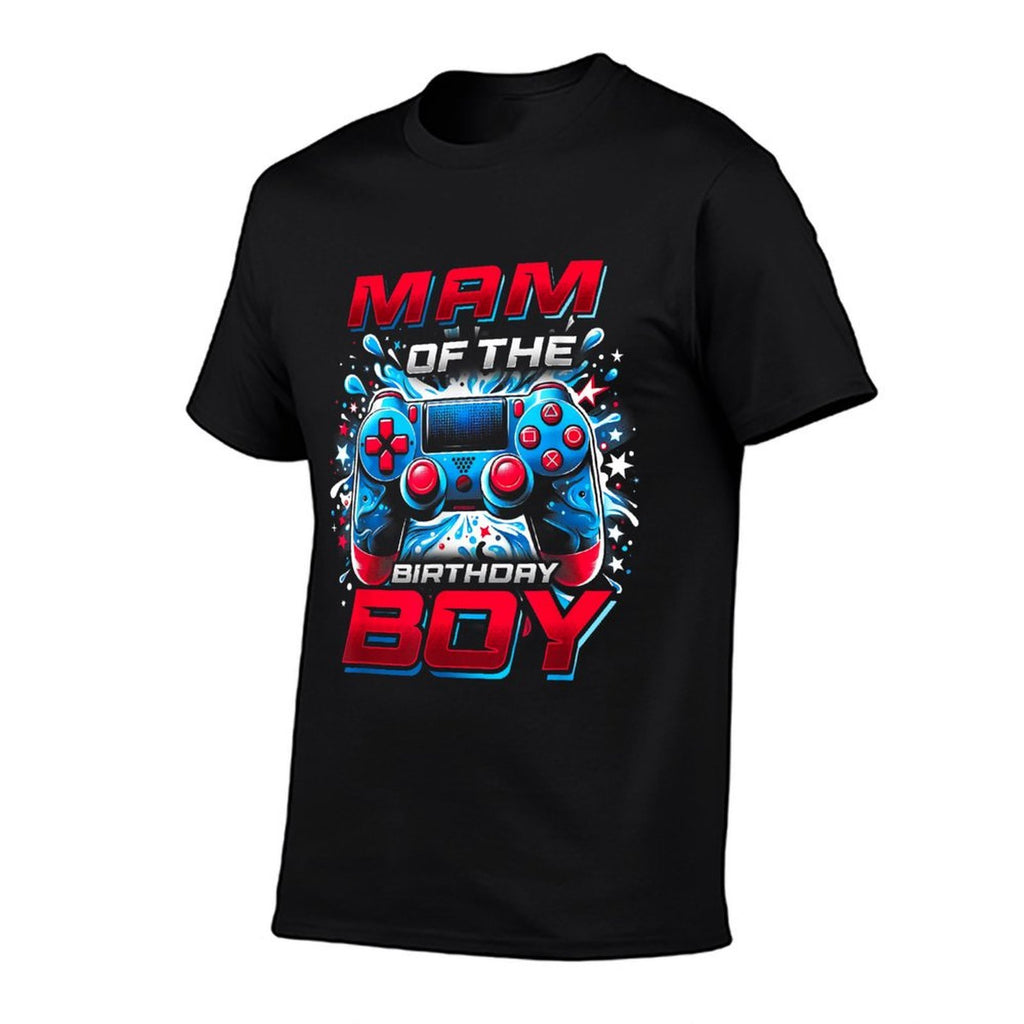 Mam of The Birthday Boy Matching Video Game Birthday  Rolled Sleeves T-Shirt