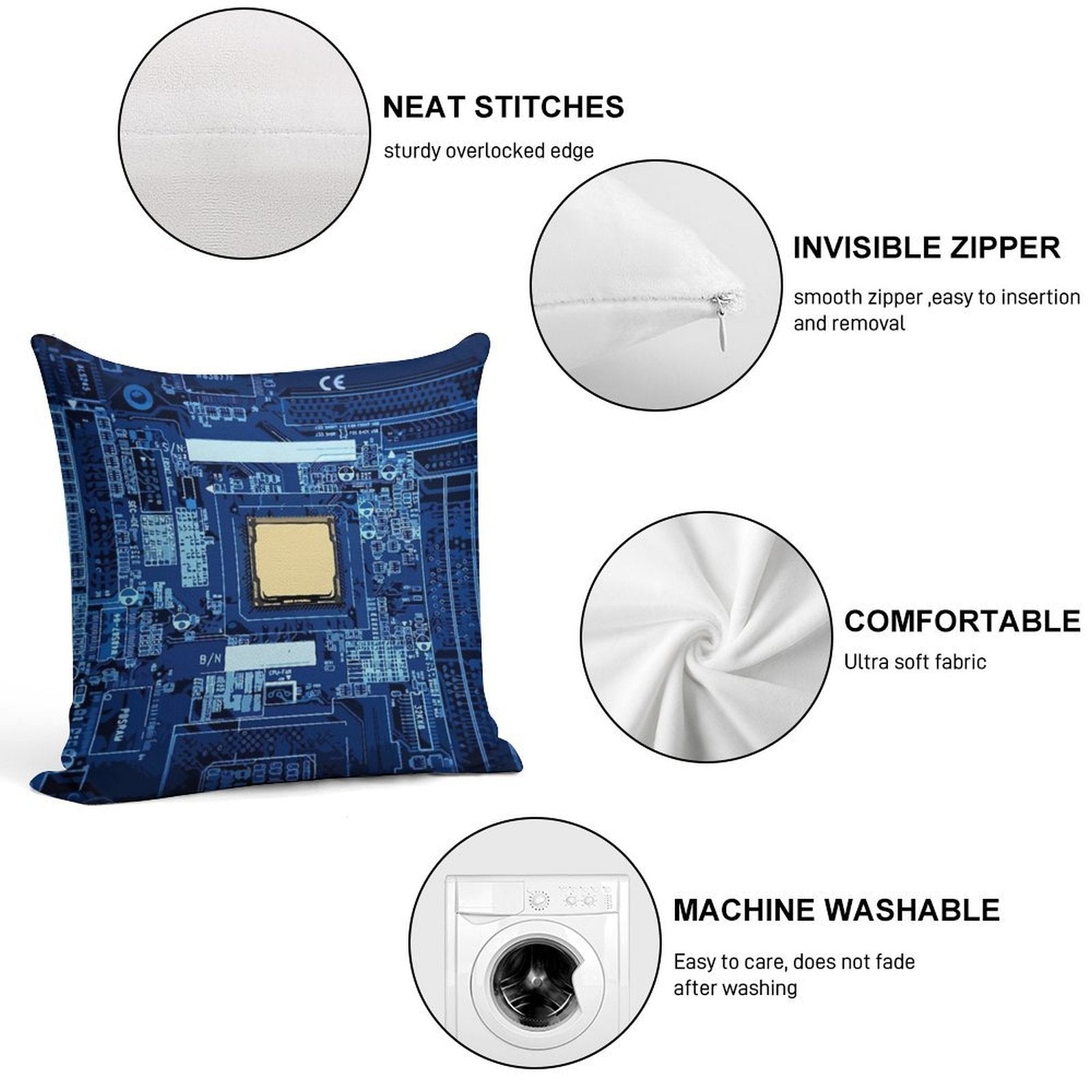 Motherboard CPU Soft Anti-Pilling Throw Pillow