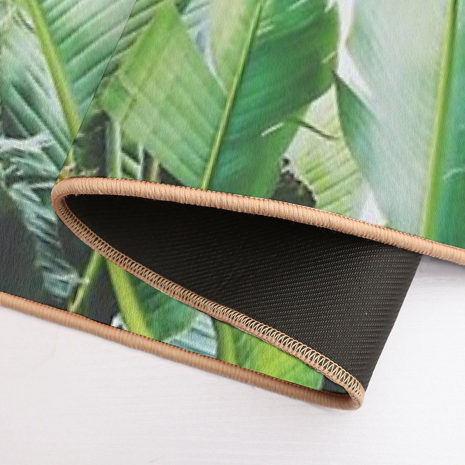 Tropical Banana Leaves Durable Bath Mat
