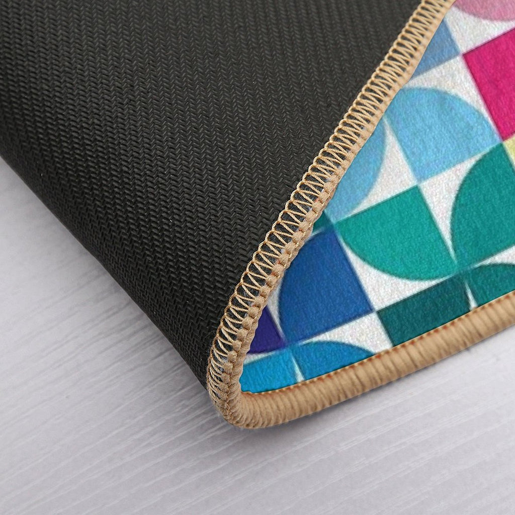 Geometric Pattern #1 (colorful Quarter Circles)  Repositionable Bath Mat