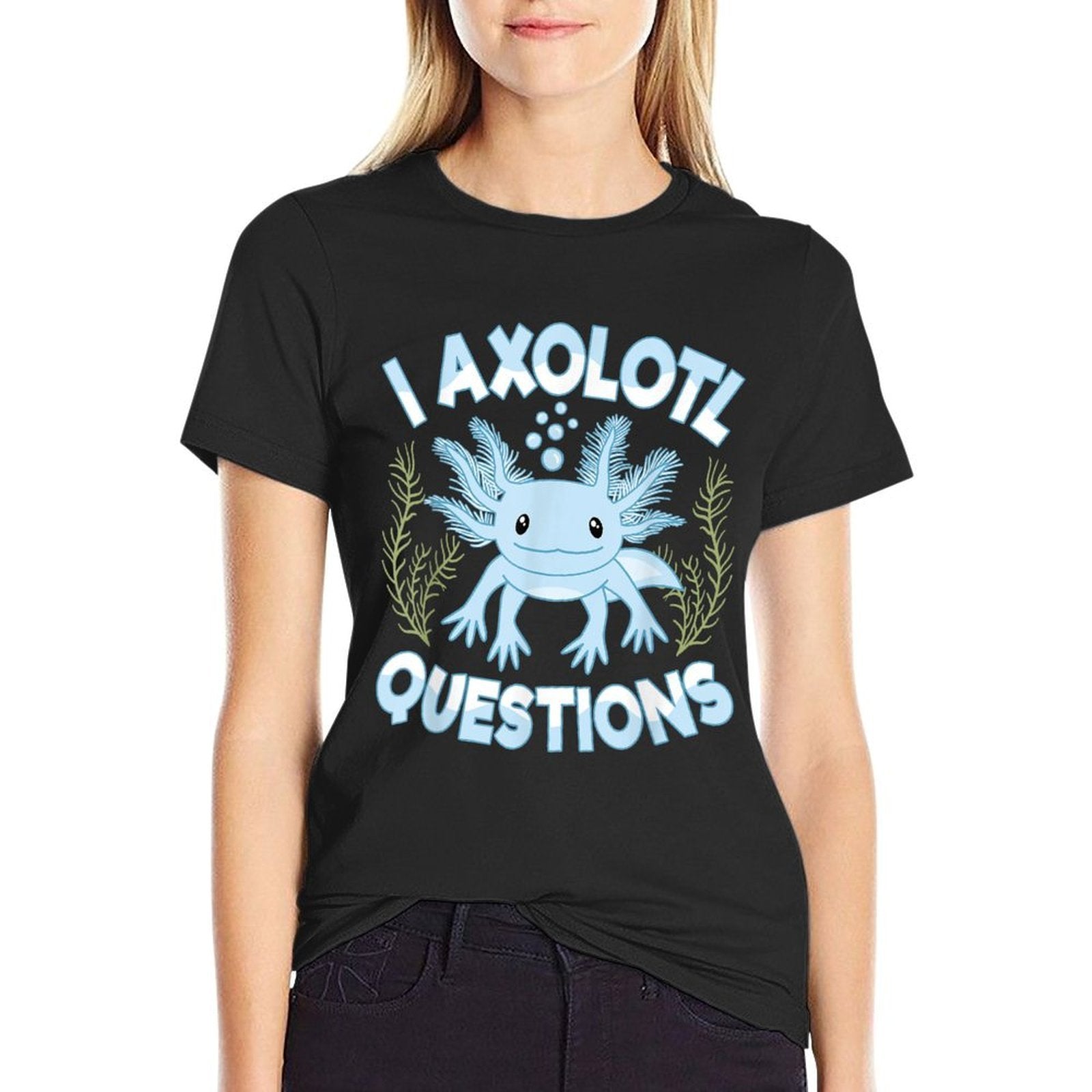 Funny I Axolotl Questions Blue Axolotl Boys Girls Kids  Easy-care T-Shirt