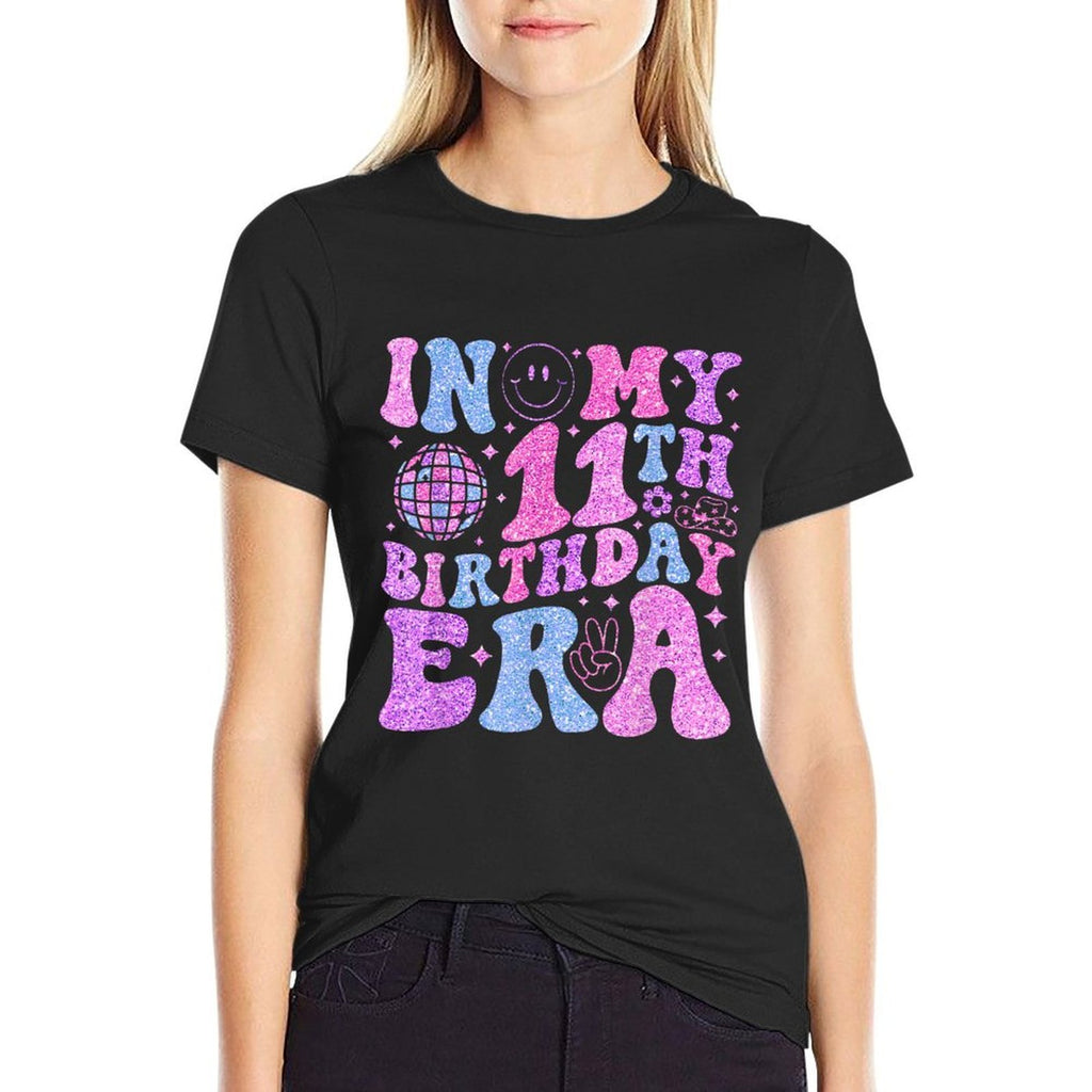 In My 11th Birthday Era 11 Year Old Birthday Retro Disco  Relaxed-fit T-Shirt