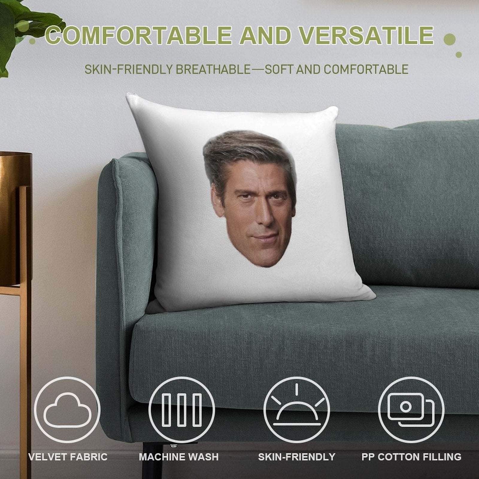 David Muirhead Soft Decorative Cover Throw Pillow