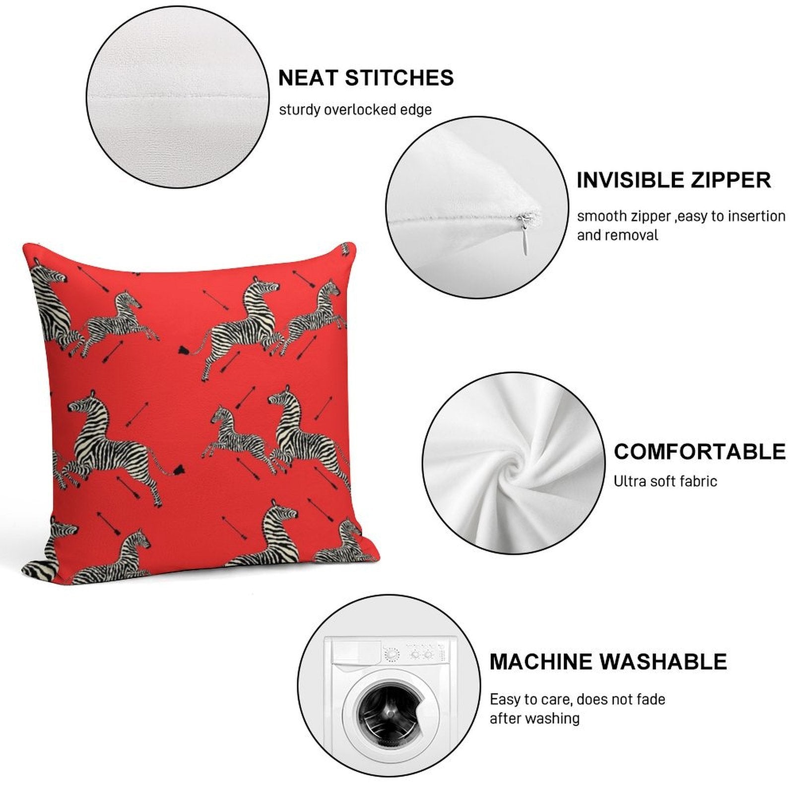 The Tenenbaums Zebra! Soft Bedroom Essential Throw Pillow