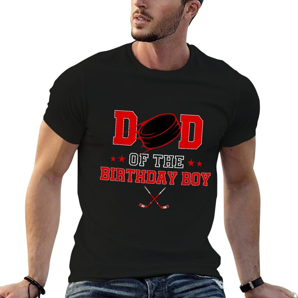 Dad Of The Birthday Boy Hockey Lover First Bday Party  Lightweight T-Shirt