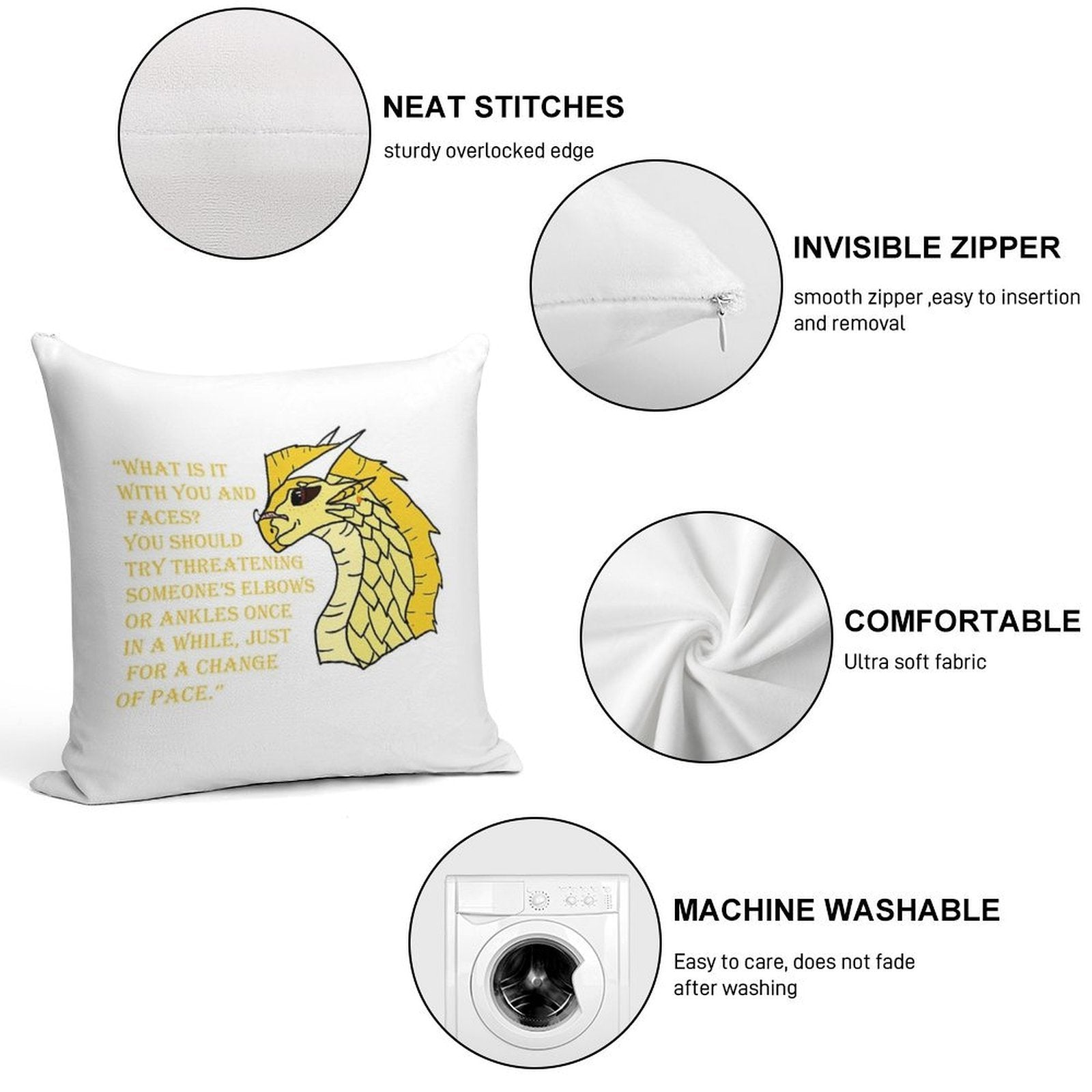 Qibli Quote [OUTDATED!! SEE DESCRIPTION!!] Soft Washable Throw Pillow