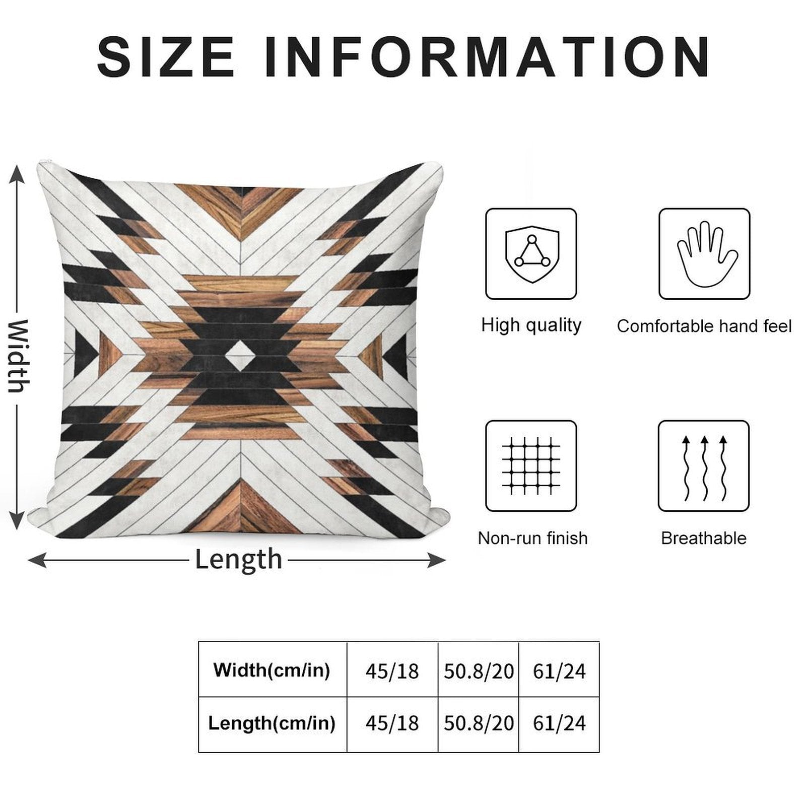 Urban Tribal Pattern No.5 - Aztec - Concrete And Wood Soft Hidden Zipper Throw Pillow