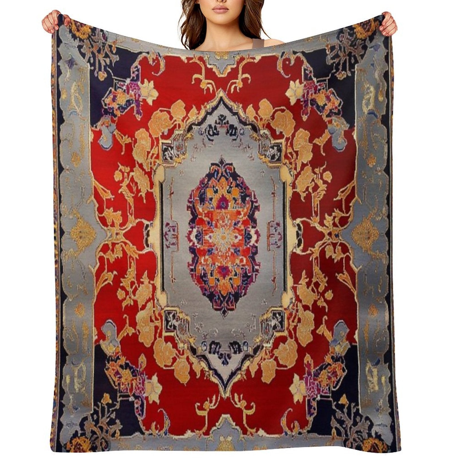Oriental Emperor Chinese Royal Carpet Durable Throw Blanket