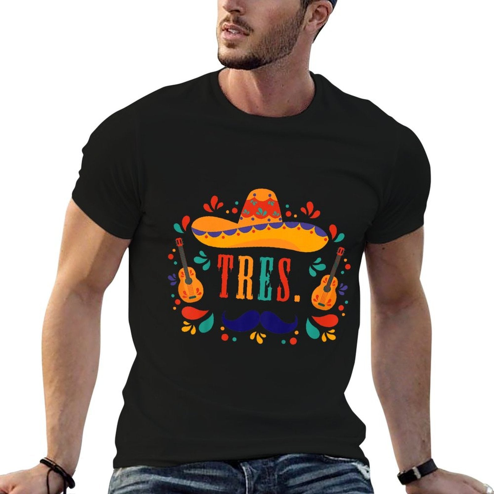 Kids 3 Year Old Mexican Fiesta Birthday Party Themed Tres Birthday  Graphic-printed T-Shirt