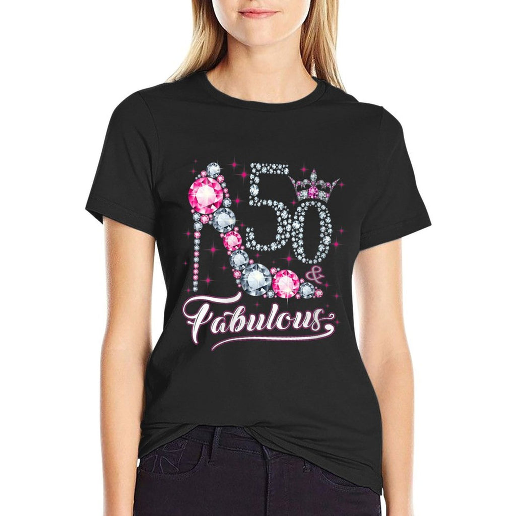 Womens 50 And & Fabulous 1970 50Th Birthday Gift For Womens  Fade-proof Color T-Shirt
