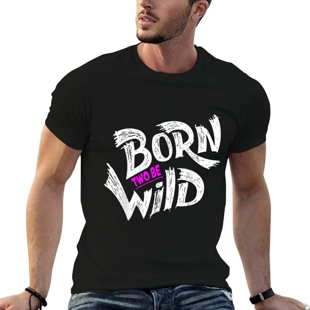 Born Two Be Wild 2 Year Old 2nd Birthday Toddler Boy Girl  Wrinkle-resistant T-Shirt