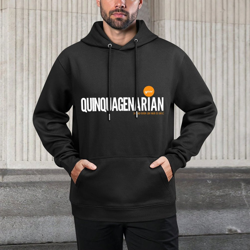 50th Birthday Gift. Official Quinquagenarian Kangaroo Pocket Hoodie