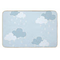 Clouds with Rain Drop Blue Background  Multi-Purpose Bath Mat
