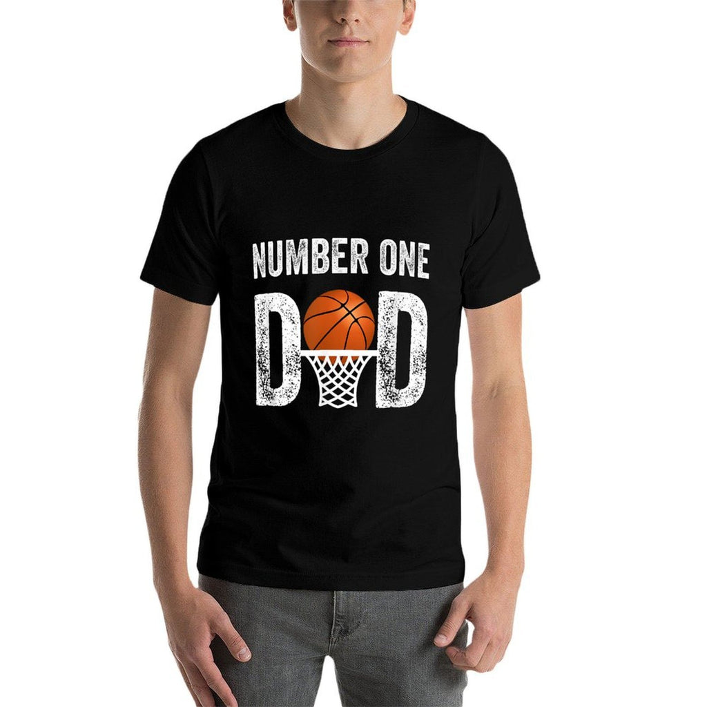 Number One Basketball Dad Fathers Day Men Best Daddy Ever  Graphic-printed T-Shirt