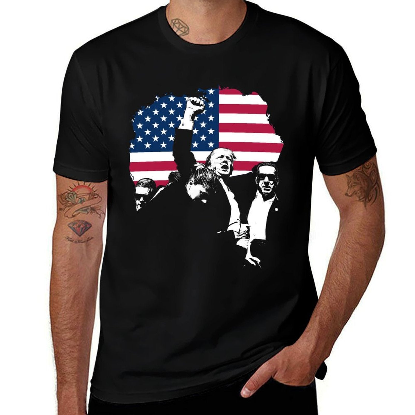 Fight For America Gulf Map USA 2025 4th of July  Eco-friendly Material T-Shirt