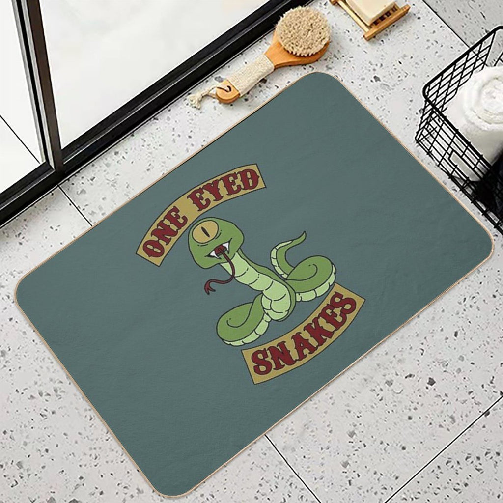 One Eyed Snakes  Easy To Clean Bath Mat