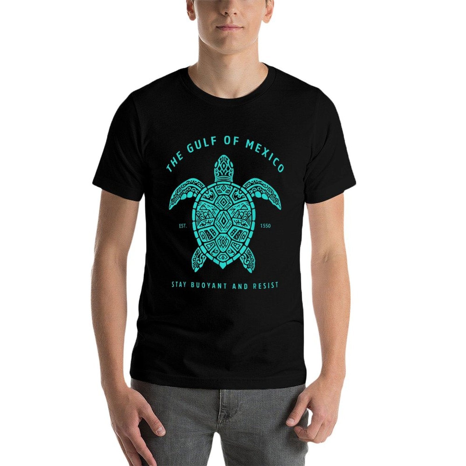 Sea Turtle Gulf Of Mexico Stay Buoyant And Resist  Fade-proof Color T-Shirt