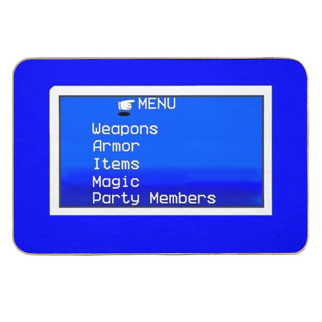 Retro RPG Menu in Classic Blue  High-Traffic Bath Mat