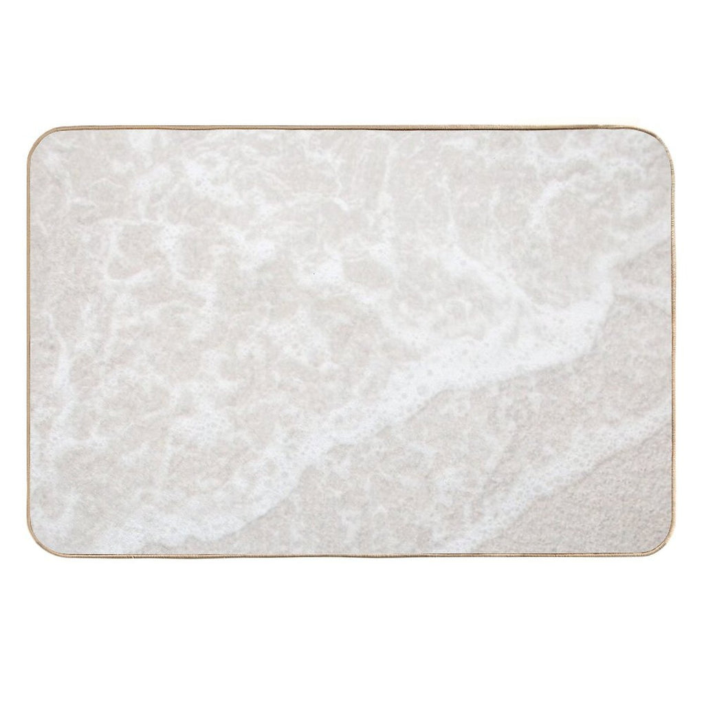 Beige And White Sand Beach  Odorless Bath Mat