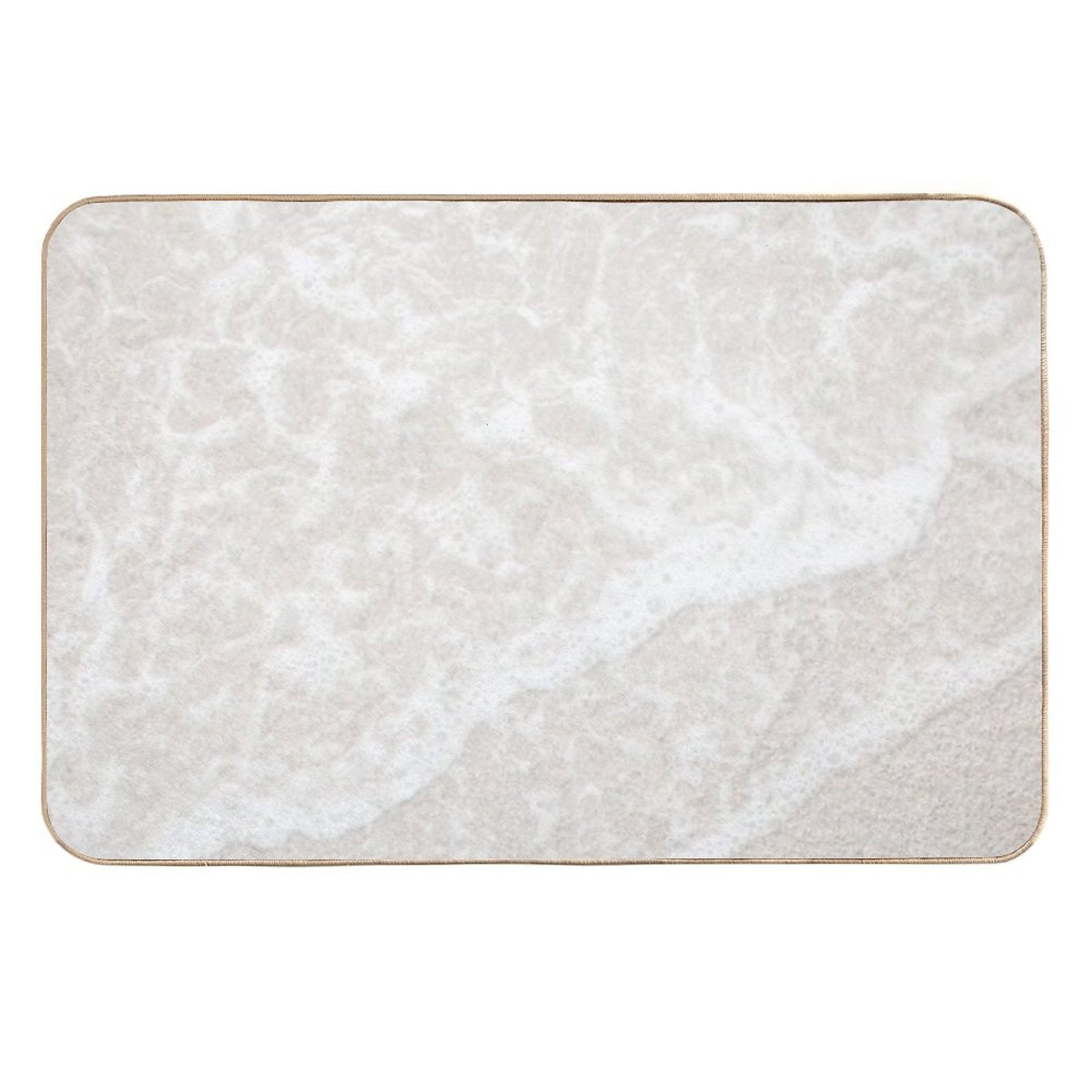 Beige And White Sand Beach  Odorless Bath Mat