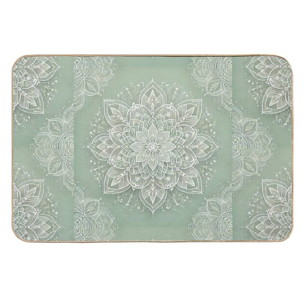 Mandala on Sage Green  Slip-Resistant Bath Mat